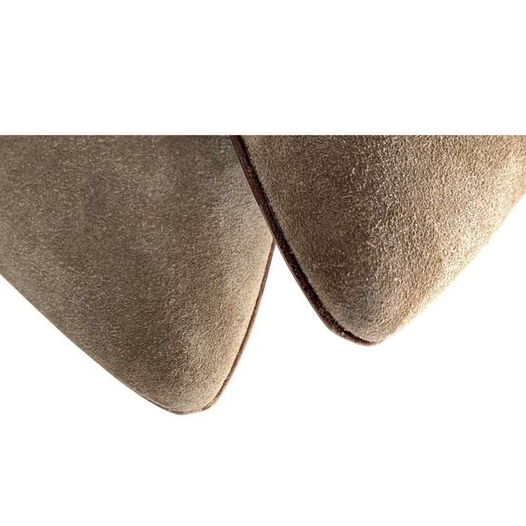 JENNI KAYNE Suede Mules Italian 38 (US 7.5-8) Taupe/Beige GUC Quiet Luxury Shoes - Picture 3 of 9